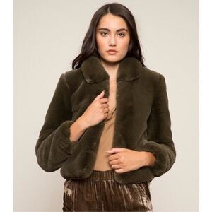 NWT Lucy Paris Esmeralda Faux Fur Jacket Olive M